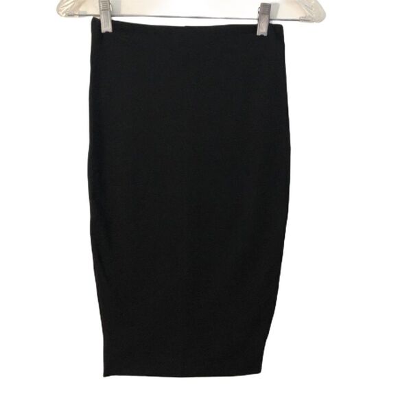 LF BLACK skirt Knit Stretch Pull On midi s… - Picture 3 of 6